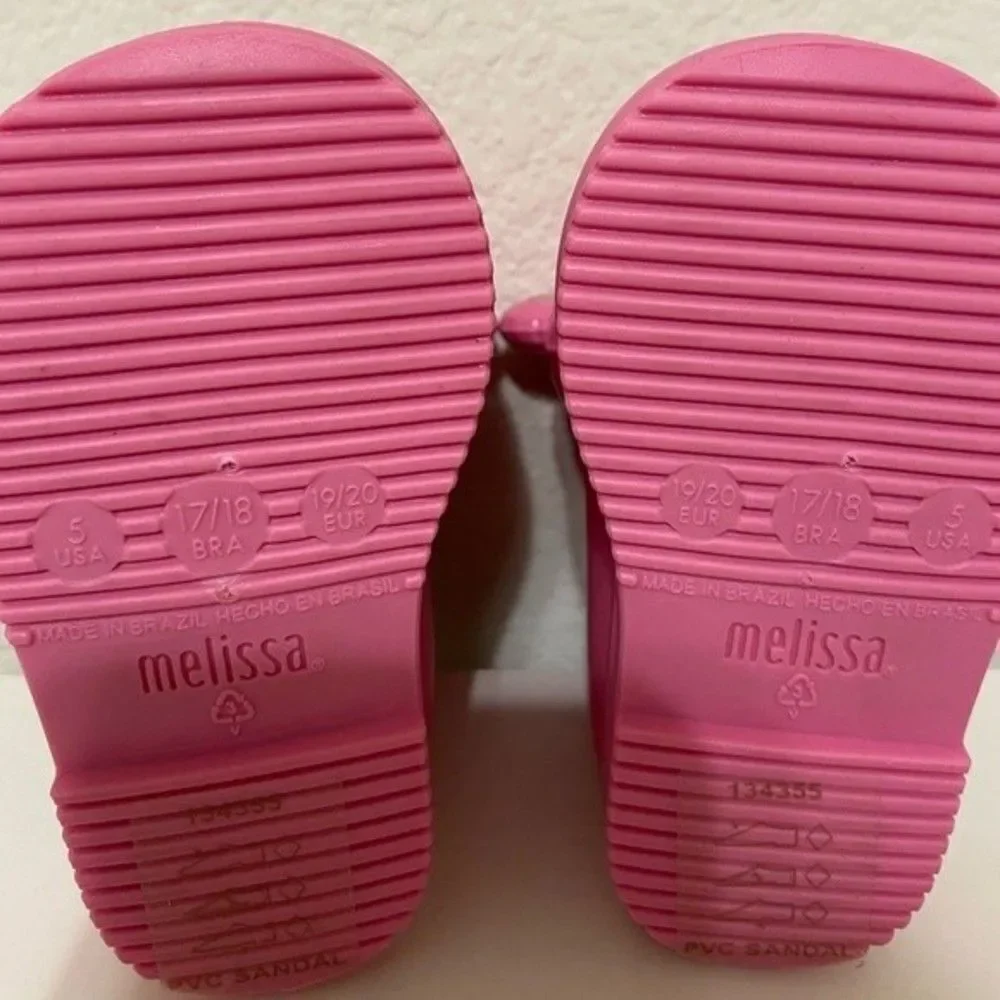 Mini Melissa + Jeremy Scott Pink Monkey Rainboots Water Resistant Boots Size 5